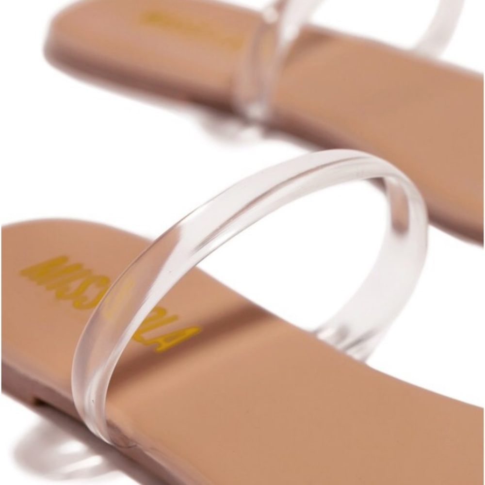 Tan Clear toe ring sandals - Picture 4 of 9